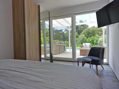 Krevet ili kreveti u jedinici u objektu Holiday Home Großes Ferienhaus zur alleinigen Nutzung mit Pool by Interhome