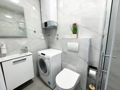 Kupaonica u objektu Apartment Infinito, NEW modern 73m2, sea view