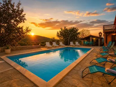 Bazen u objektu Apartment Luce - Pool & BBQ - peaceful and private retreat near Šibenik ili u blizini
