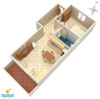 Tlocrt objekta Apartments with parking space Jezera - Murter - 5135