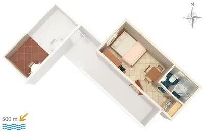 Tlocrt objekta Studio Vodice 6178e