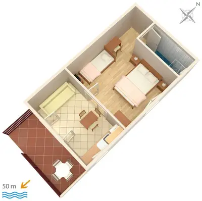 Tlocrt objekta Family friendly seaside apartments Vodice - 928