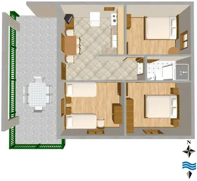 Tlocrt objekta Apartments with a parking space Primosten - 4268