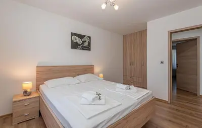 Krevet ili kreveti u jedinici u objektu Four-Bedroom Holiday Home In Zaton