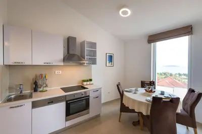 Kuhinja ili čajna kuhinja u objektu Croatica Suites Podsolarsko
