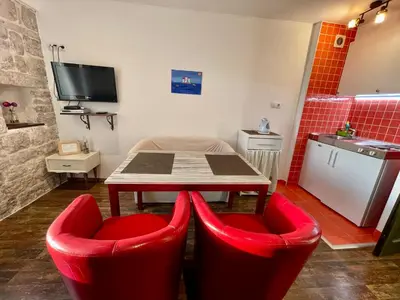 Kuhinja ili čajna kuhinja u objektu Apartments Trapula