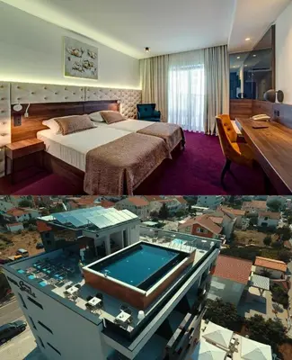 Krevet ili kreveti u jedinici u objektu Hotel Scala d'Oro