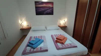 Krevet ili kreveti u jedinici u objektu Rogoznica Seafront Apartment - Kalebova Luka