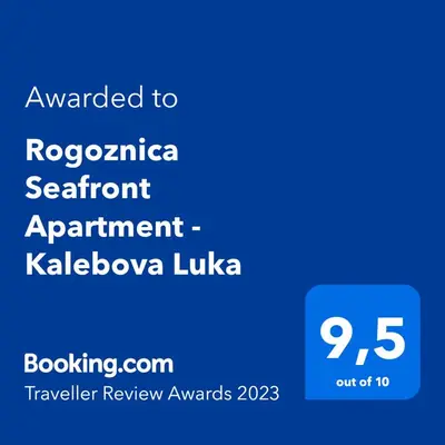Certifikat, nagrada, logo ili neki drugi dokument izložen u objektu Rogoznica Seafront Apartment - Kalebova Luka