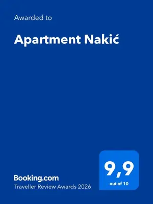 Certifikat, nagrada, logo ili neki drugi dokument izložen u objektu Apartment Nakić