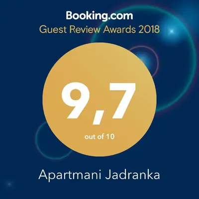 Certifikat, nagrada, logo ili neki drugi dokument izložen u objektu Apartmani Jadranka
