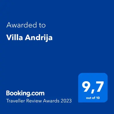 Certifikat, nagrada, logo ili neki drugi dokument izložen u objektu Villa Andrija