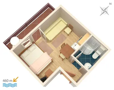 Tlocrt objekta Apartments with a parking space Vodice - 4172