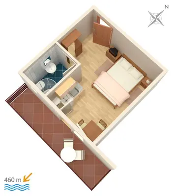 Tlocrt objekta Apartments with a parking space Vodice - 4172