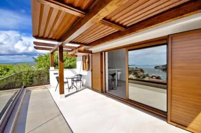 Balkon ili terasa u objektu Sailor house villa near Trogir, private pool