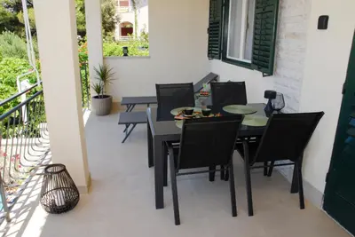 Balkon ili terasa u objektu Beachfront Apartment Nikol