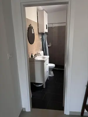 Kupaonica u objektu Apartment in Pirovac with balcony, air conditioning, Wi-Fi (4717-1)