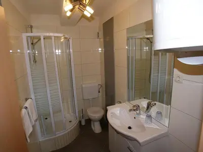 Kupaonica u objektu Apartment in Vodice with Seaview, Terrace, Air condition, WIFI (4727-1)