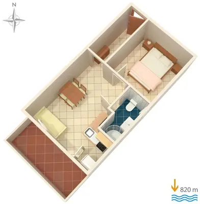 Tlocrt objekta Apartments with parking space Murter - 5100