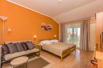 Krevet ili kreveti u jedinici u objektu Apartments Sunset beach