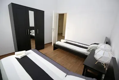 Krevet ili kreveti u jedinici u objektu Modern Guest House Rak with beautiful pool
