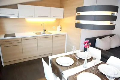 Kuhinja ili čajna kuhinja u objektu Apartments and Rooms Plaza