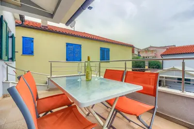 Balkon ili terasa u objektu Ferienwohnung in Pirovac mit Terrasse, Klimaanlage, W-LAN (4925-4)