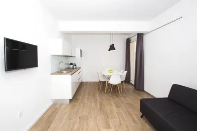 TV i/ili zabavni centar u objektu Apartment in Vodice with terrace, air conditioning, WiFi, dishwasher, Pool 4932-2