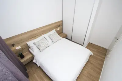 Krevet ili kreveti u jedinici u objektu Apartment in Vodice with air conditioning, WiFi, dishwasher, pool 4932-5