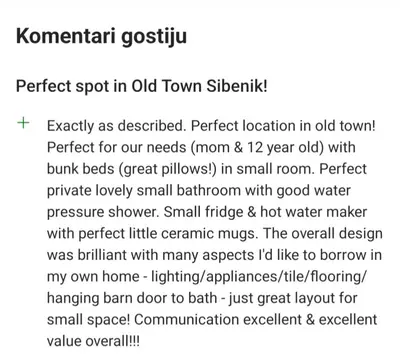 Tlocrt objekta Rooms & Studio Apartments Šibenik