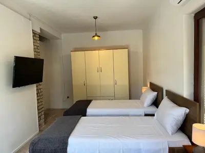 Krevet ili kreveti u jedinici u objektu Private studio apartment with a garden and a terrace