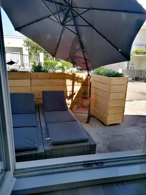 Balkon ili terasa u objektu Haeuschen am Meer in Vodice mit privat Parkplatz