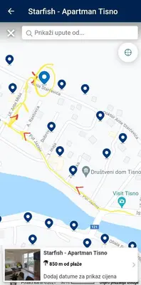 Tlocrt objekta Starfish - Apartman Tisno