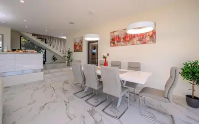 Tlocrt objekta Villa Ramarin 1 with heated pool, jacuzzi and sauna by the sea in Rogoznica