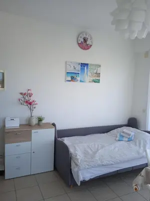 Krevet ili kreveti u jedinici u objektu Apartment Luka with Balcony, sea view and FREE parking