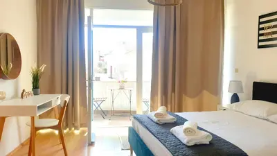 Krevet ili kreveti u jedinici u objektu Seaside Murter Apartments