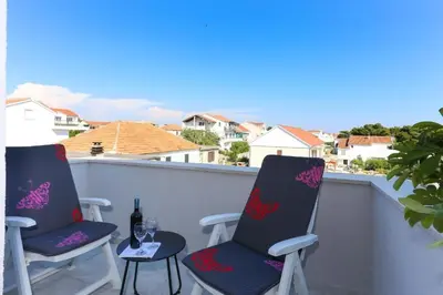 Balkon ili terasa u objektu Apartment in Tribunj with sea view, balcony, air conditioning, WiFi 4953-4