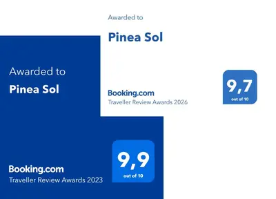 Certifikat, nagrada, logo ili neki drugi dokument izložen u objektu Pinea Sol