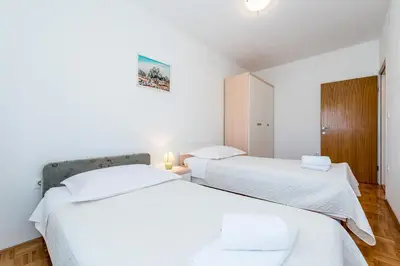 Krevet ili kreveti u jedinici u objektu Apartment Anamarija with sea view