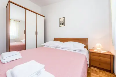 Krevet ili kreveti u jedinici u objektu Apartment Anamarija with sea view