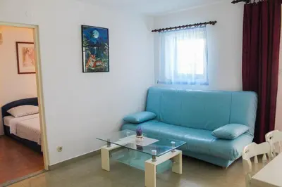 Krevet ili kreveti u jedinici u objektu Holiday apartment in Tribunj with terrace, air conditioning, W-LAN 5034-1