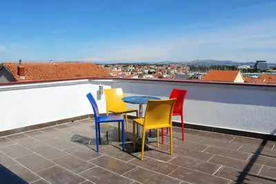Balkon ili terasa u objektu Enchanting Apartment in Vodice with Sea View Terrace