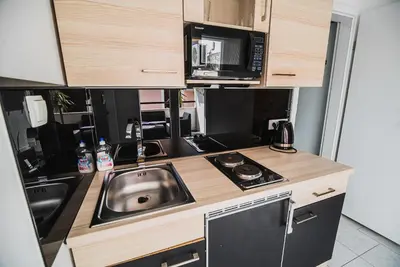 Kuhinja ili čajna kuhinja u objektu Downtown Park Apartments with Balcony