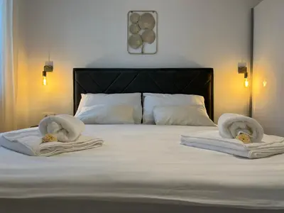 Krevet ili kreveti u jedinici u objektu Pekasovi Seaview Apartament on a beautiful island Krapanj