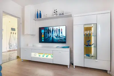 TV i/ili zabavni centar u objektu Blue Swan Residence - Central Pirovac - Beach - Netflix