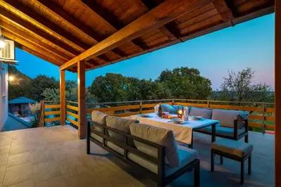 Balkon ili terasa u objektu Villa Manda Adriatic heated pool