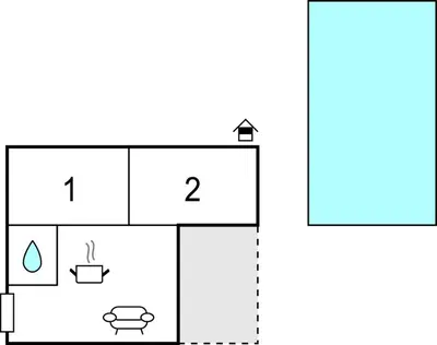 Tlocrt objekta 2 Bedroom Amazing Apartment In Murter