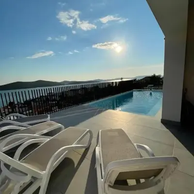 the Tinel -Modern Adriatic Villa with Heated Pool & Sea View near Šibenik