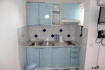 Kupaonica u objektu Apartment in Rogoznica with sea view, balcony, air conditioning, WiFi 5148-1