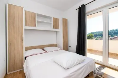 Krevet ili kreveti u jedinici u objektu Villa Cagle Skradin - Dream view and full privacy in oasis of peace
